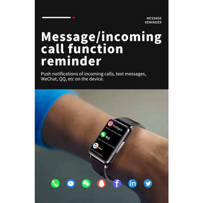 EP02 Smartklocka Sverige - Blodsockermätning EKG HRV Pulsmätare Temperaturmätare Vattentät Fitness Tracker