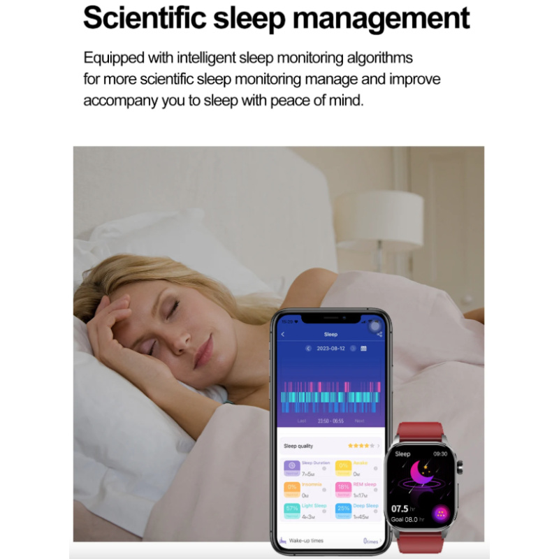 E580 Smartklocka med Blodglukos & EKG. Hjärtfrekvens, IP68 Vattentät, Hälsa & Övervakning!