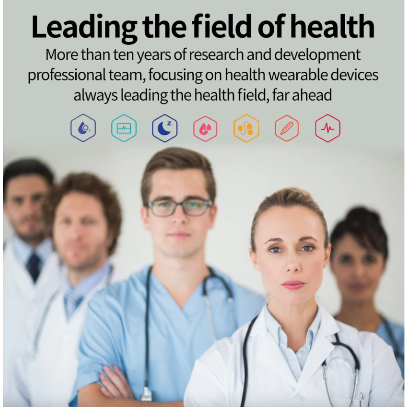 E580 Smartklocka med Blodglukos & EKG. Hjärtfrekvens, IP68 Vattentät, Hälsa & Övervakning!