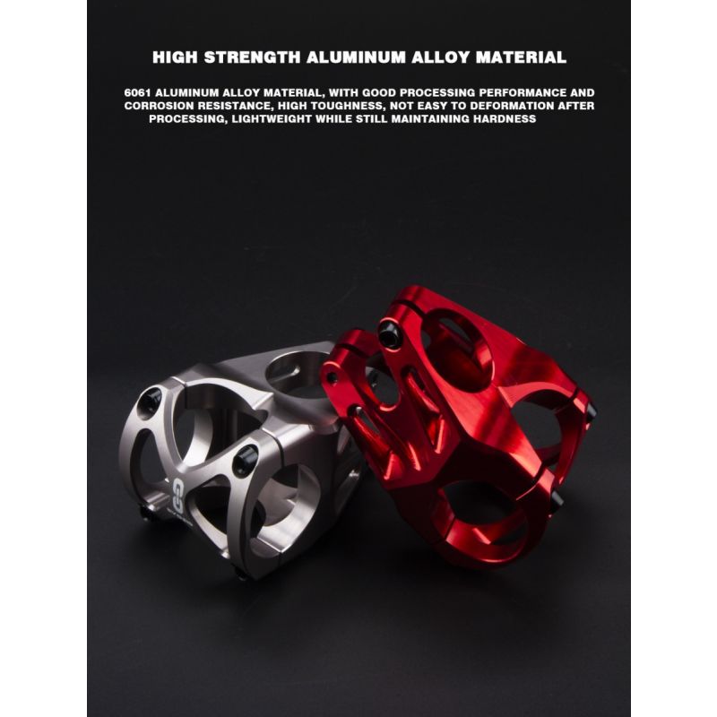 EVOSID Mountainbike Stem 31,6mm Justerbar Kort Kraft Aluminiumlegering Lättvikt Cykeltillbehör Svart