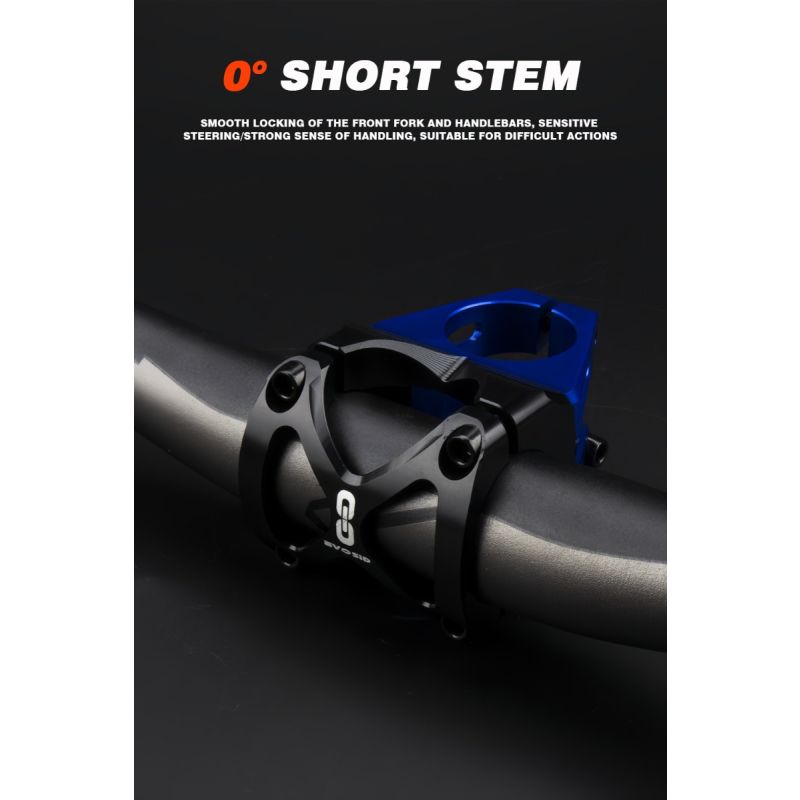 EVOSID Mountainbike Stem 31,6mm Justerbar Kort Kraft Aluminiumlegering Lättvikt Cykeltillbehör Svart