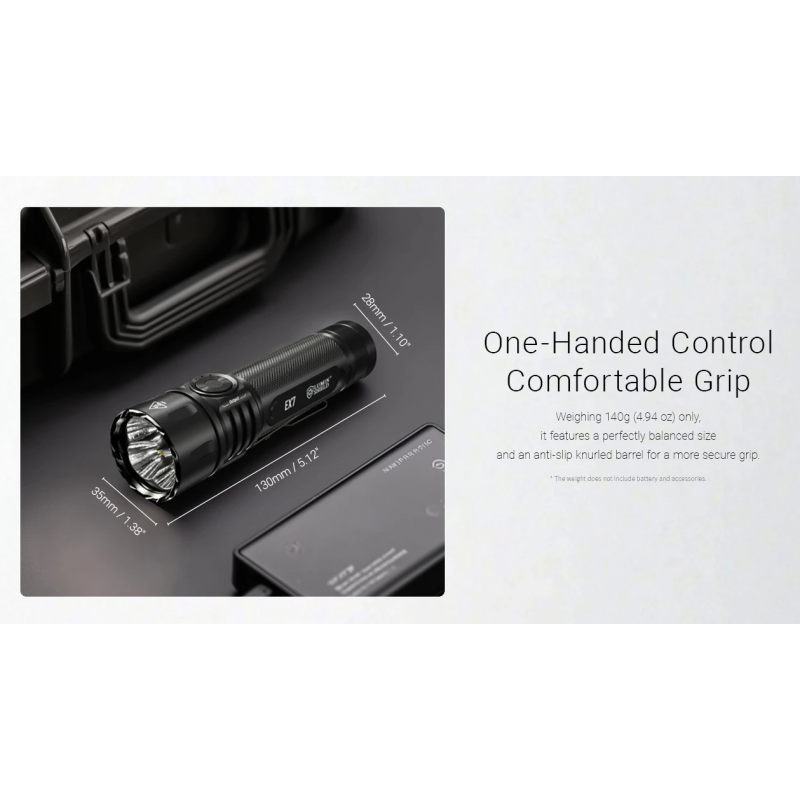 Nitecore EX7 Ficklampa – 6000 Lumen, Uppladdningsbar USB-C, Extremt Ljus & Lång Räckvidd