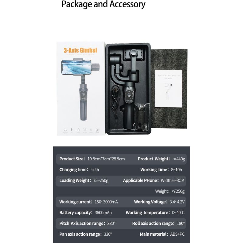 F10 Pro Stabilizer 3-axlig telefon gimbal för mobilfilmskapande och fotografering användarvänlig design