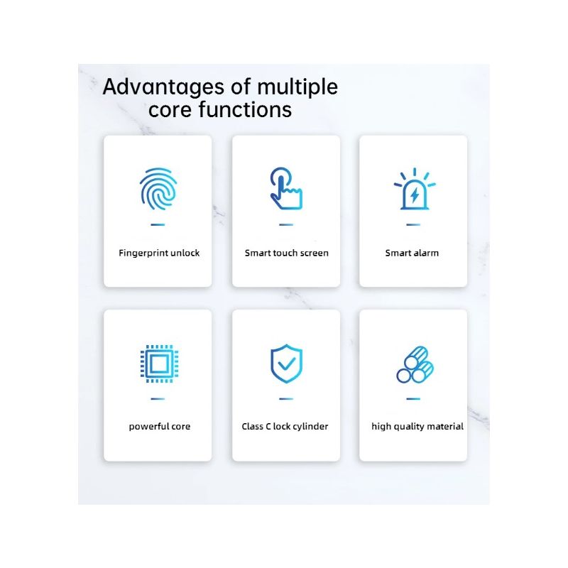 Elektroniskt smart dörrlås med biometriskt fingeravtryckslås för nyckellös inpassering och säker åtkomst