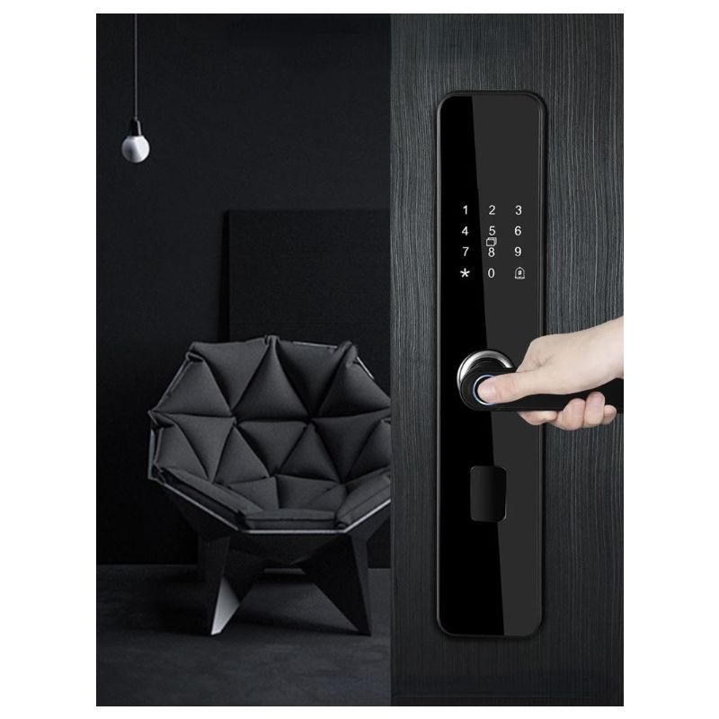 Elektroniskt smart dörrlås med biometriskt fingeravtryckslås för nyckellös inpassering och säker åtkomst