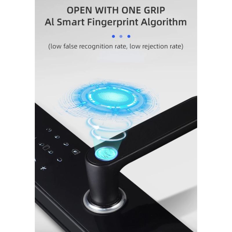 Elektroniskt smart dörrlås med biometriskt fingeravtryckslås för nyckellös inpassering och säker åtkomst