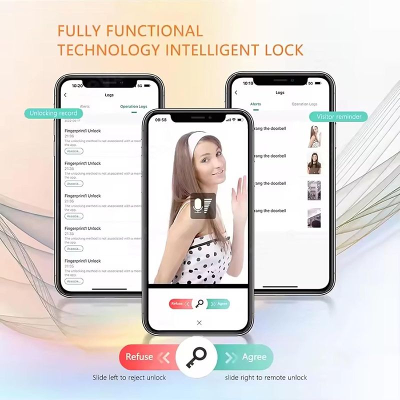 3D Face Recognition Unlock Digital Door Lock With Camera FIngerprint Password Unlock Keyless Electronic Door Lock