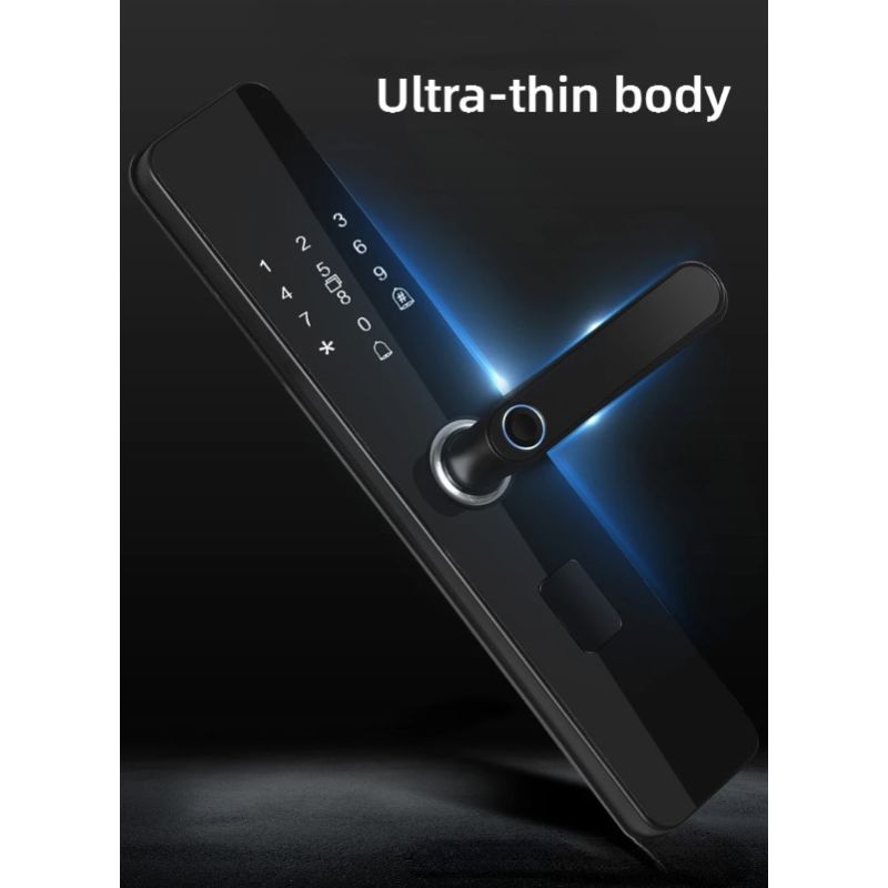 Elektroniskt smart dörrlås med biometriskt fingeravtryckslås för nyckellös inpassering och säker åtkomst