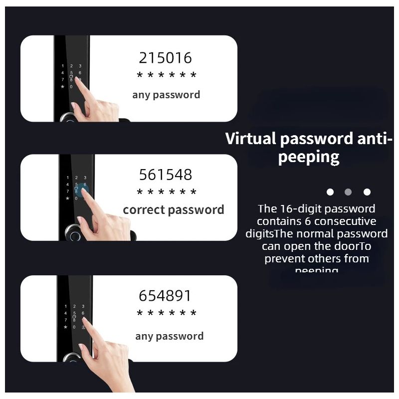 Elektroniskt smart dörrlås med biometriskt fingeravtryckslås för nyckellös inpassering och säker åtkomst