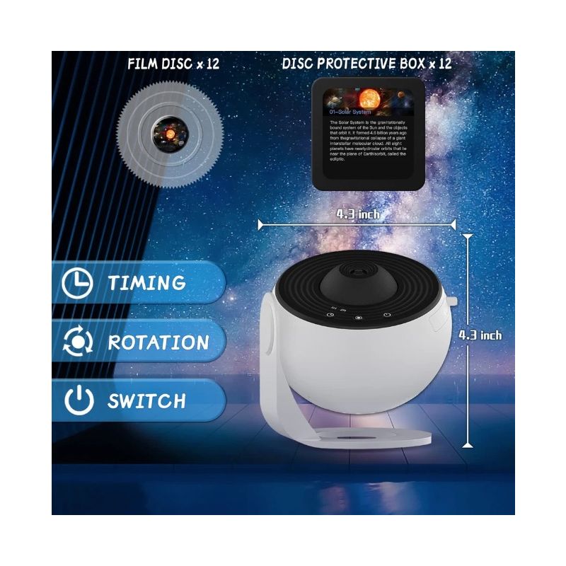Nattljus Galaxy Projektor 360° Rotera Stjärnhimmel Lampa för ett Universellt Äventyr och Förtrollande Upplevelse
