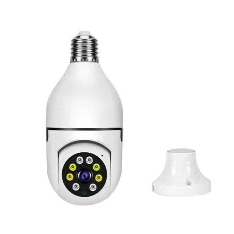Smart 5G Wifi E27 Glödlampa Övervakningskamera med Nattvision Automatisk Människospårning och Hemsäkerhetslösning