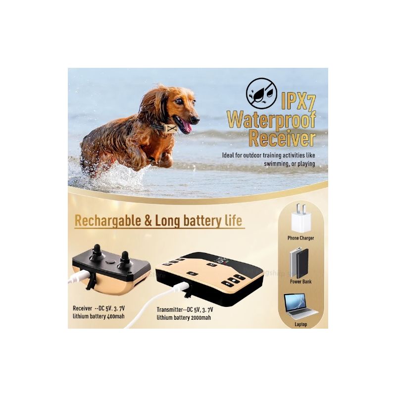 Innovativa 2-i-1 trådlöst hundstängsel och elektroniskt träningshalsband för husdjursäkerhet och träning