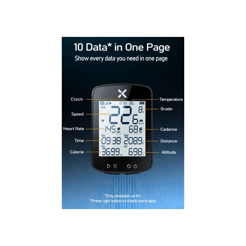 XOSS G+ G2 cykeldator GPS-generation med trådlös hastighetsmätare anpassad skärm för bättre cykelprestation