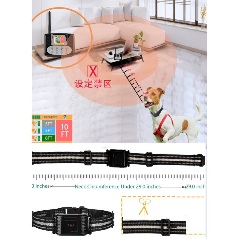 Få frihet för din hund med det 3 i 1 trådlösa elektroniska hundstängslet med elektronisk radar och skällkontrollenhet