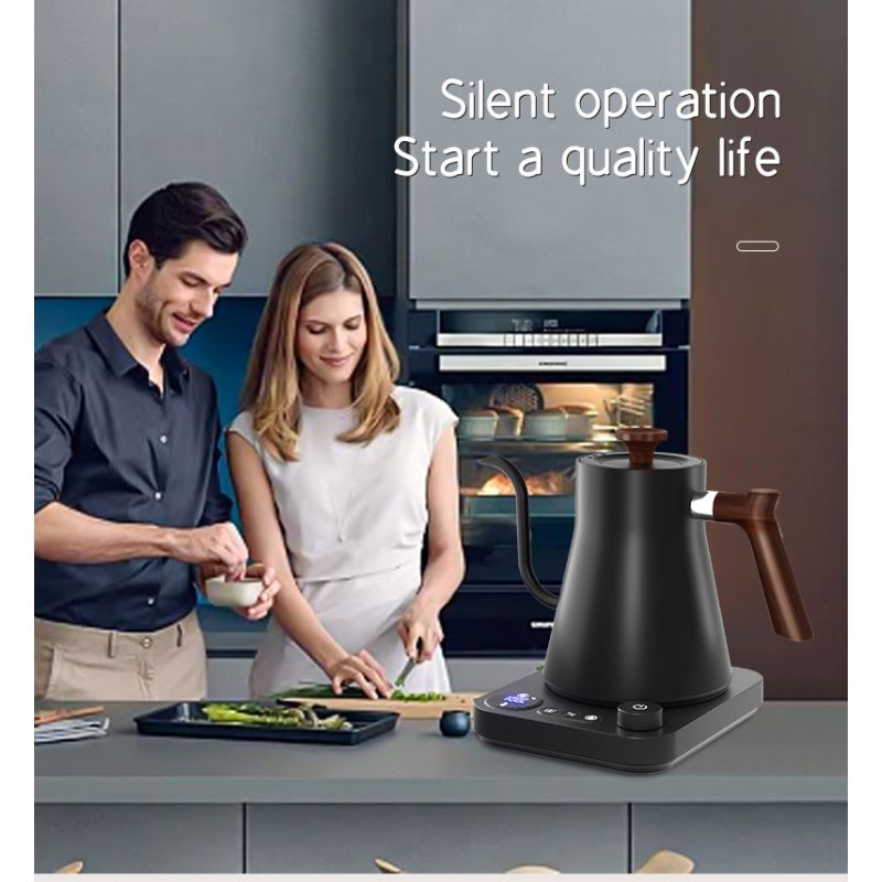 Elektrisk Svanhalsvattenkokare med Realtidstemperaturkontroll Elegant Design Perfekt för Te och Kaffe Bryggning