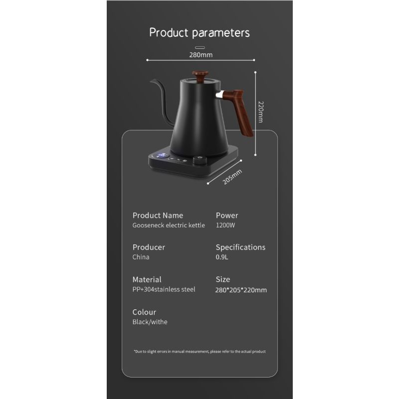 Elektrisk Svanhalsvattenkokare med Realtidstemperaturkontroll Elegant Design Perfekt för Te och Kaffe Bryggning