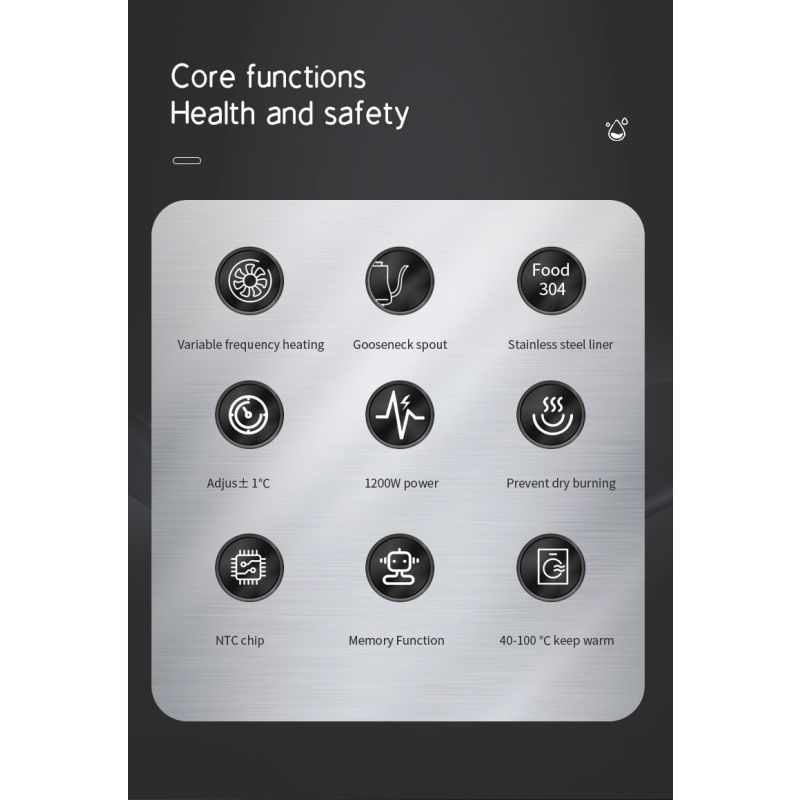 Elektrisk Svanhalsvattenkokare med Realtidstemperaturkontroll Elegant Design Perfekt för Te och Kaffe Bryggning