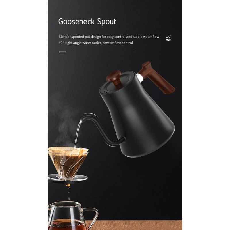 Elektrisk Svanhalsvattenkokare med Realtidstemperaturkontroll Elegant Design Perfekt för Te och Kaffe Bryggning