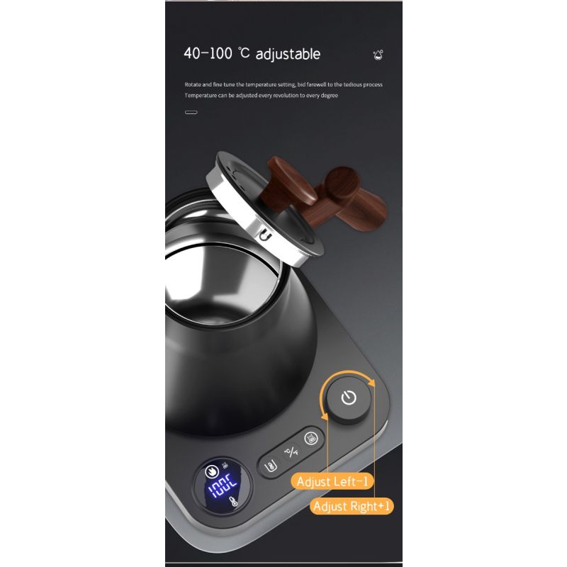 Elektrisk Svanhalsvattenkokare med Realtidstemperaturkontroll Elegant Design Perfekt för Te och Kaffe Bryggning