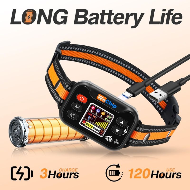 GPS hundstängsel, Antiskallhalsband & Uppladdningsbart hundhalsband. Vattentätt för hundar 7-54 kg.