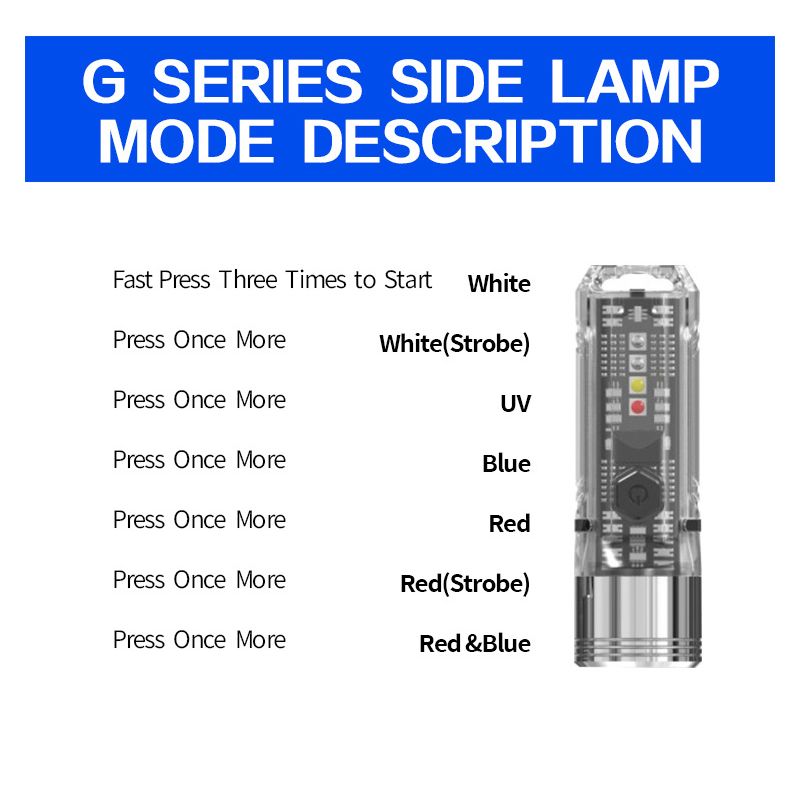 GT13 TIKI Mini Nyckelringslampa USB-uppladdningsbar kompakt 1000 lumen Bärbart Ljus för Äventyrsutrustning