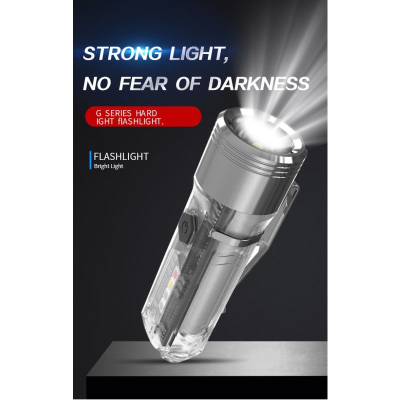 GT13 TIKI Mini Nyckelringslampa USB-uppladdningsbar kompakt 1000 lumen Bärbart Ljus för Äventyrsutrustning