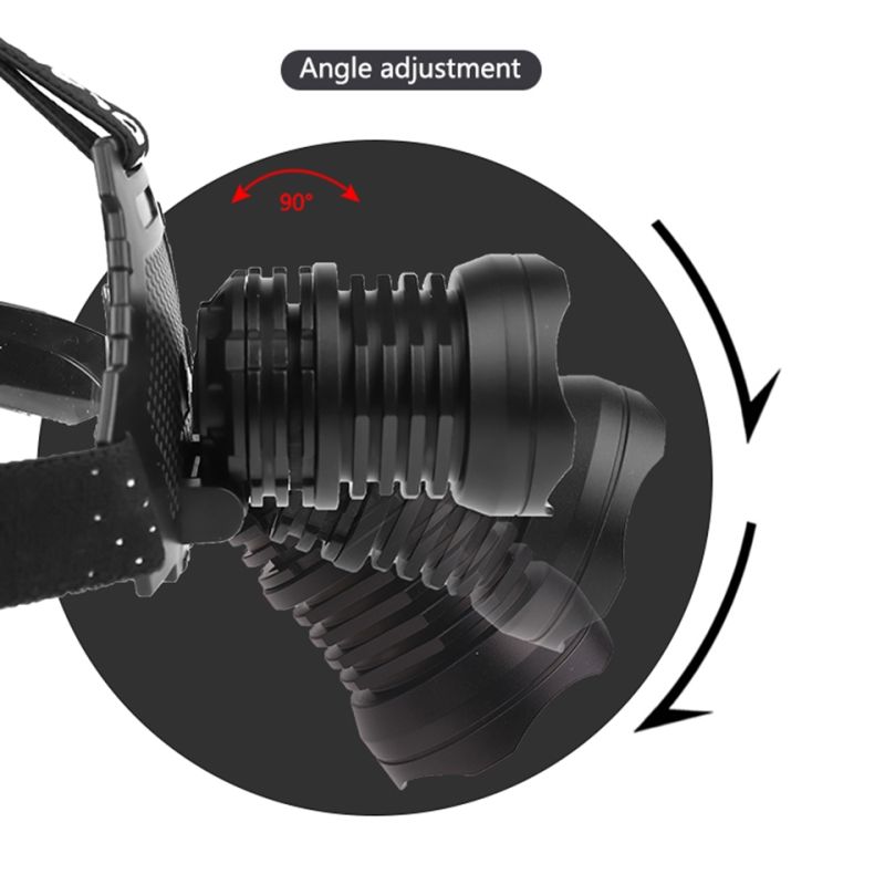 XHP70 LED-strålkastare 8000 lumen USB-uppladdningsbart ljus IPX5 vattentät med justerbara lägen för camping