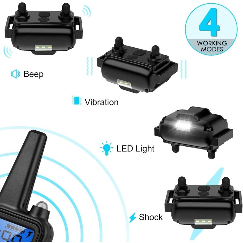 800m Elektrisk Hundträningskrage Vattentät Uppladdningsbar LCD-skärm Justerbara chocknivåer Fjärrkontroll