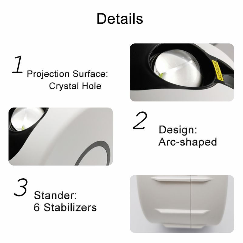 Laserprojektor för heminredning och sovrumsbelysning Stjärnhimmel med 7 färger och 360 graders rotation