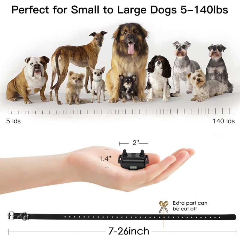 800m Elektrisk Hundträningskrage Vattentät Uppladdningsbar LCD-skärm Justerbara chocknivåer Fjärrkontroll