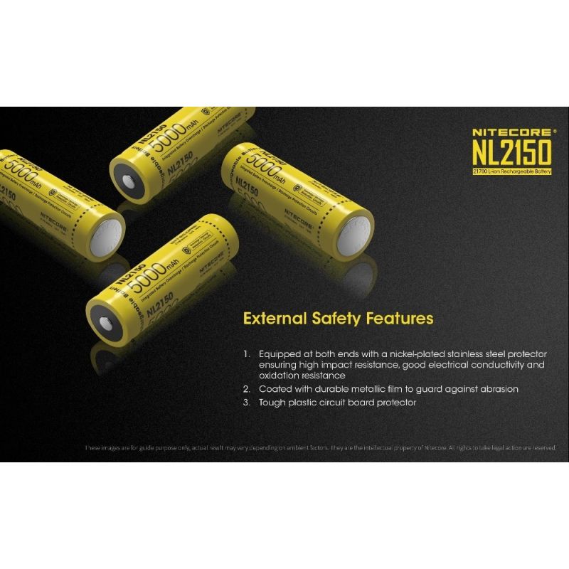 Nitecore NL2150 5000mAh 3.6V Li-ion uppladdningsbart batteri hög kapacitet kompakt design tekniska entusiaster