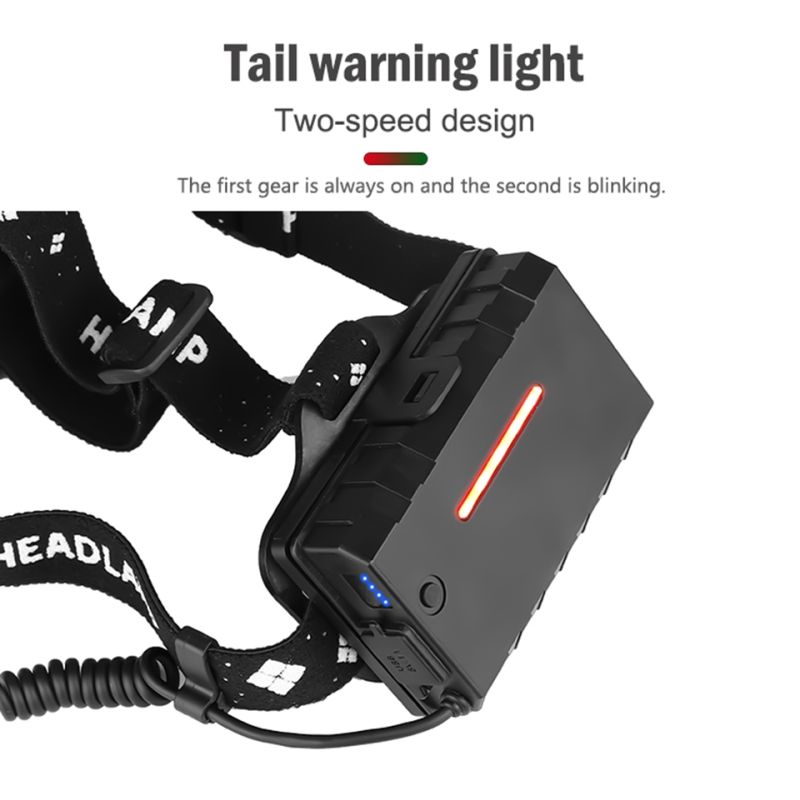 XHP70 LED-strålkastare 8000 lumen USB-uppladdningsbart ljus IPX5 vattentät med justerbara lägen för camping