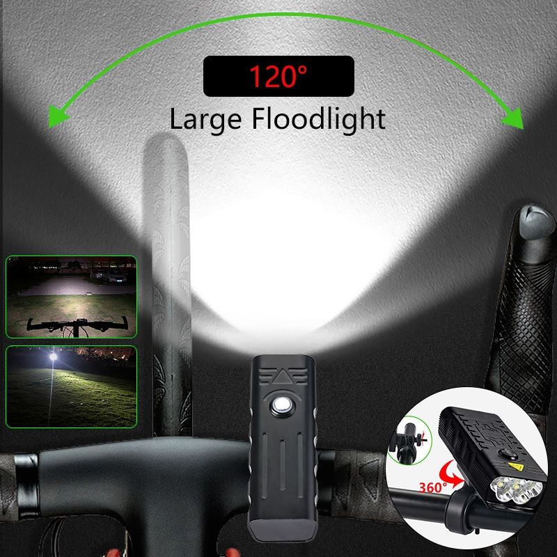TK5 cykel framljus 5X T6 LED 5000 lumen USB uppladdningsbar strålkastare för cykelsäkerhet i mörker