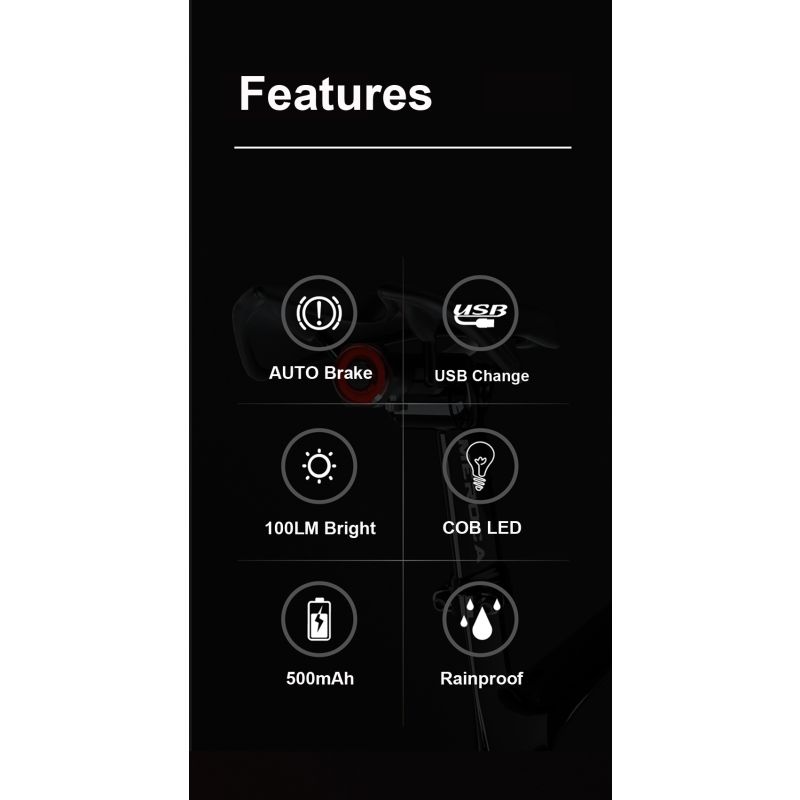 Upptäck intelligent cykelbakljus med auto induktionsbroms och USB-laddning för säker och bekväm pendling