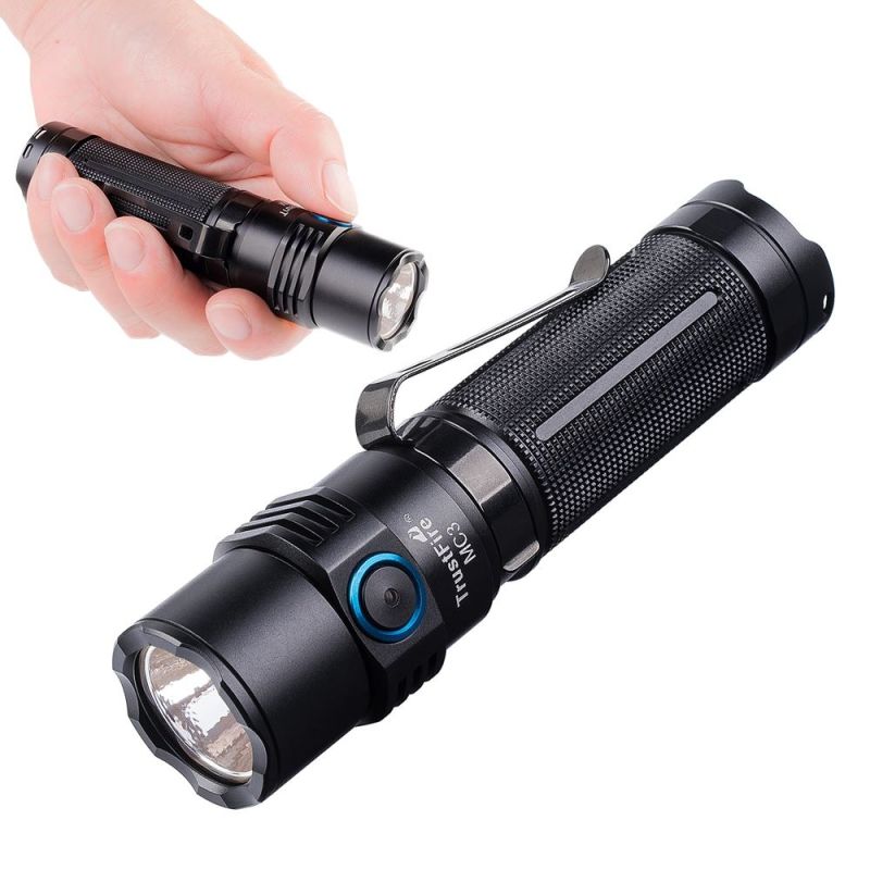 TrustFire MC3 LED-ficklampa 2500 lumen kompakt och hållbar med USB magnetisk laddning för utomhusnödsituationer