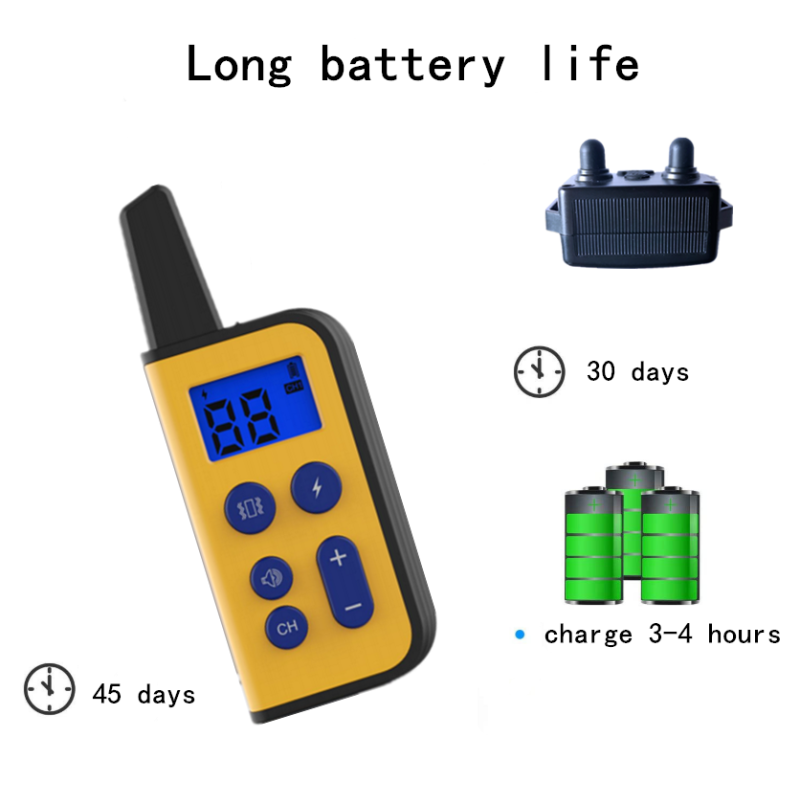 2020 Ny Elektrisk Hundträningshalsband 1000m Räckvidd Vattentät LCD-skärm Justerbara Stimulansnivåer