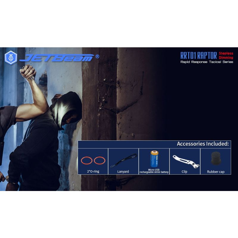 JETBeam JET-RRT01 XP-L LED EDC Ficklampa med 950 Lumen och Lång Batteritid Perfekt för Utomhusbelysning
