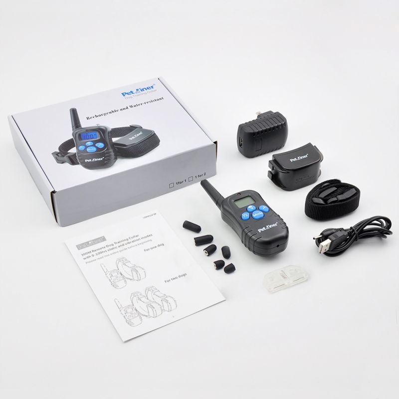 Petrainer 998D fjärrstyrt elektriskt hundträningshalsband med LCD-skärm 300m räckvidd vattentät och laddningsbart