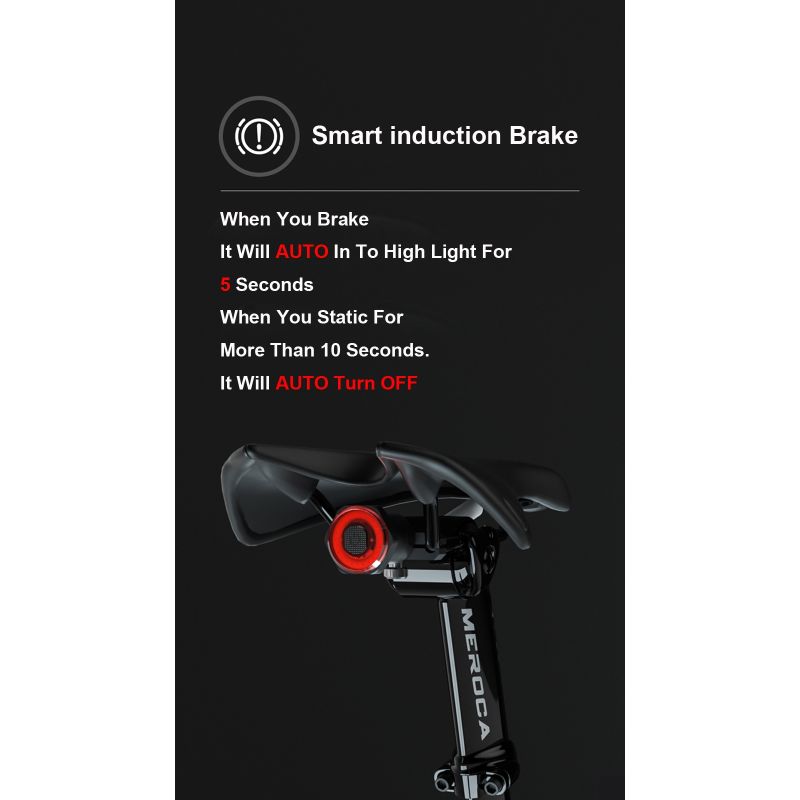 Upptäck intelligent cykelbakljus med auto induktionsbroms och USB-laddning för säker och bekväm pendling