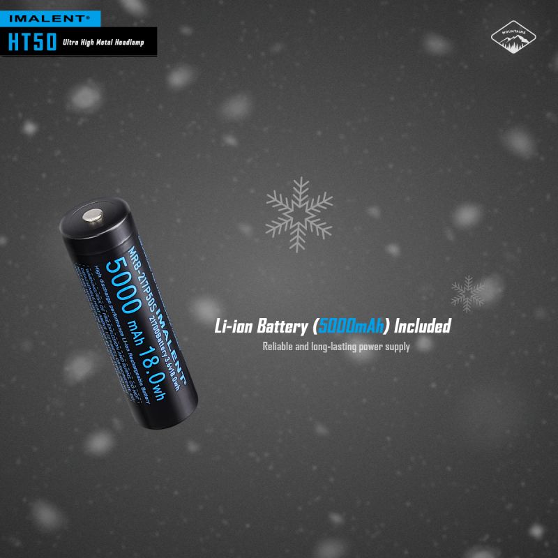 Kraftfull IMALENT HT50 LED-strålkastare med dubbla ljuskällor för äventyr Uppladdningsbar och vattentät