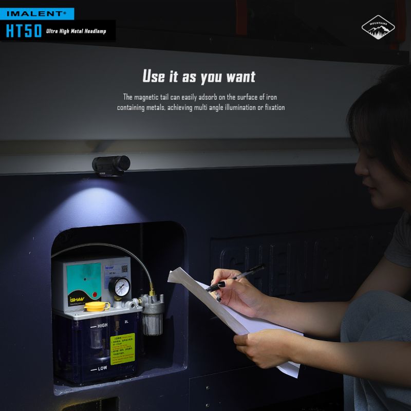 Kraftfull IMALENT HT50 LED-strålkastare med dubbla ljuskällor för äventyr Uppladdningsbar och vattentät