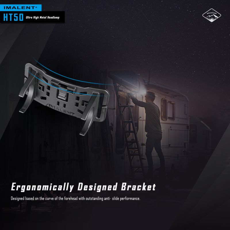 Kraftfull IMALENT HT50 LED-strålkastare med dubbla ljuskällor för äventyr Uppladdningsbar och vattentät