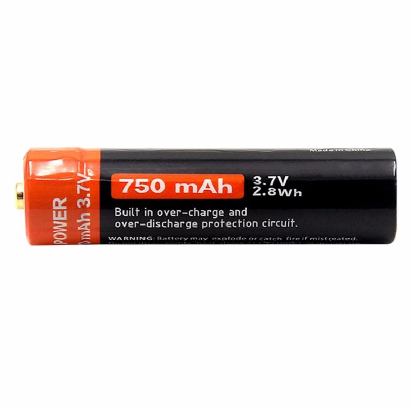 Doublepow 14500 batteri 750mAh USB-uppladdningsbart 3.7V Li-ion för elektroniska enheter och ficklampor LED