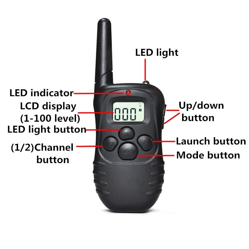 300m Elektriskt Hundträningshalsband Vattentätt Fjärrstyrt Justerbara Träningslägen Lydnadsträning för Husdjur