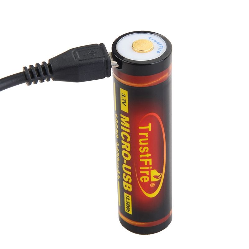 TrustFire 18650 3400mAh 3.7V Micro USB uppladdningsbart Li-ion batteri för elektronik och miljövänlig energilösning