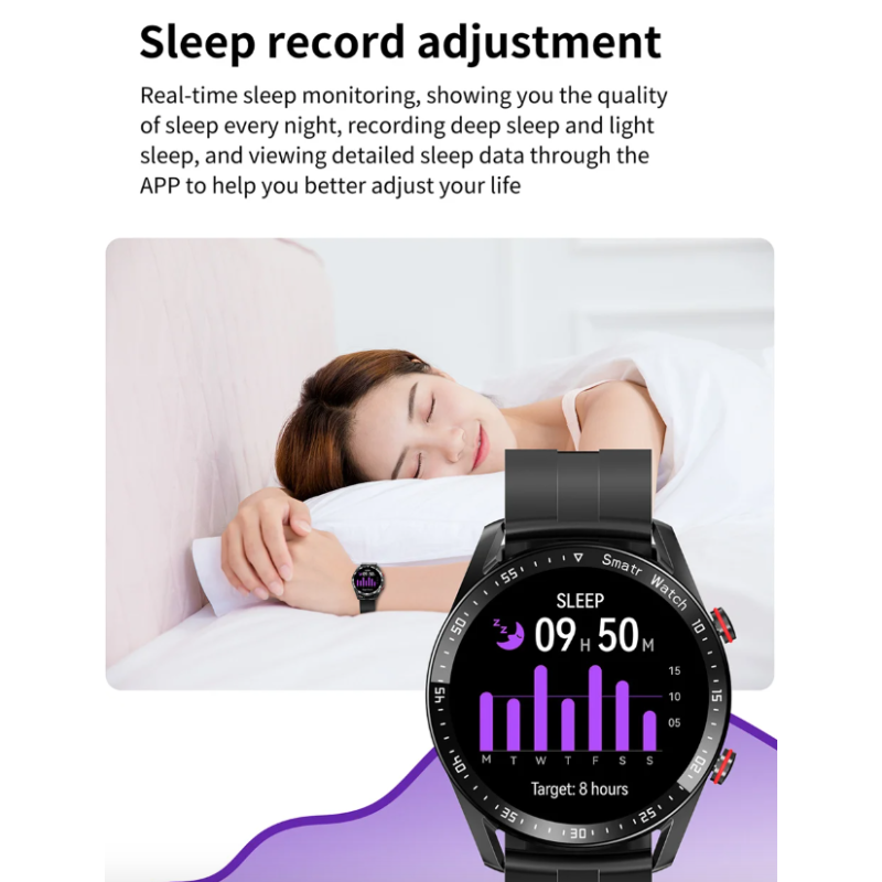 Smartklocka EKG/PPG Bluetooth Samtal - Vattentät Puls & Syre Mätning - Multisport Stegräknare för iOS/Android