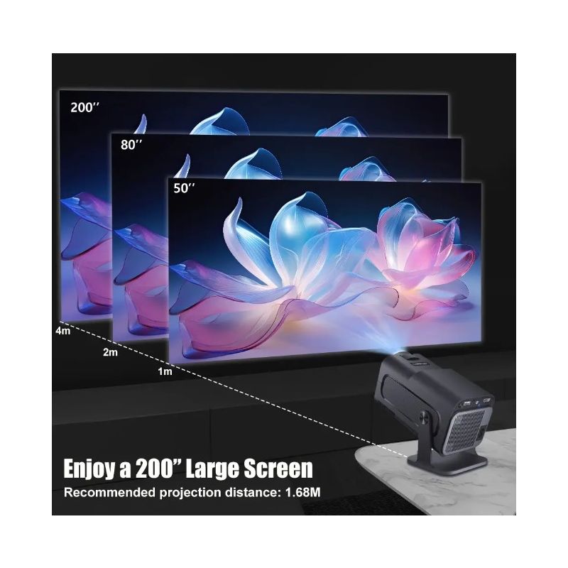 HY320 Projektor Android 11 Dual Wifi6 Portabel med 390 ANSI Lumen för Utomhusbio och Hemunderhållning