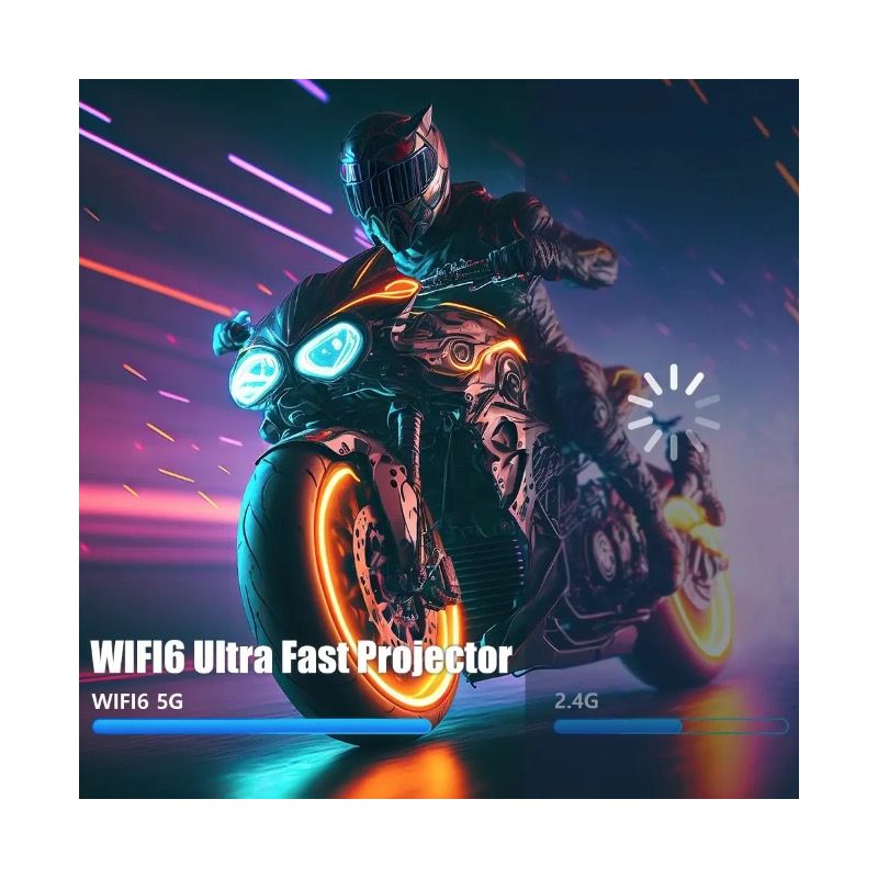 HY320 Projektor Android 11 Dual Wifi6 Portabel med 390 ANSI Lumen för Utomhusbio och Hemunderhållning