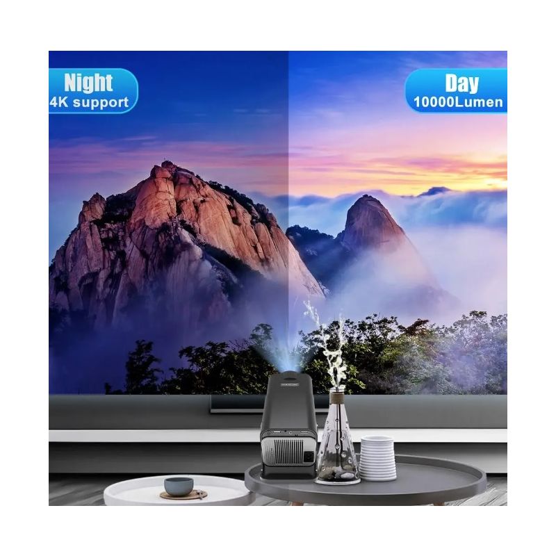 HY320 Projektor Android 11 Dual Wifi6 Portabel med 390 ANSI Lumen för Utomhusbio och Hemunderhållning