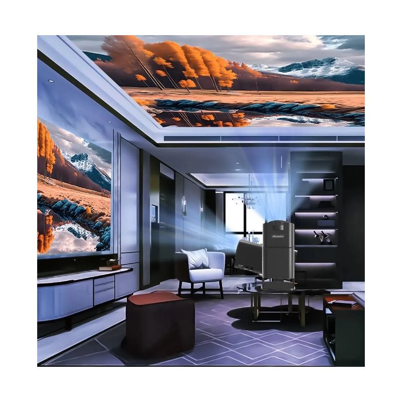 HY320 Projektor Android 11 Dual Wifi6 Portabel med 390 ANSI Lumen för Utomhusbio och Hemunderhållning